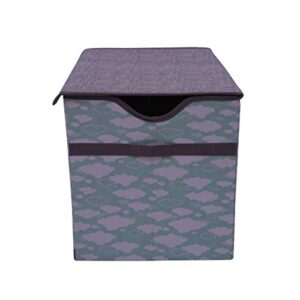 Bacati Clouds in The City Storage Toy Chest, Mint/Grey