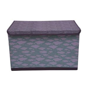 Bacati Clouds in The City Storage Toy Chest, Mint/Grey