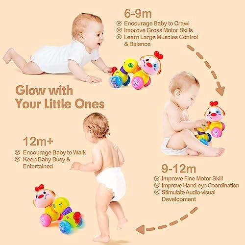 Baby Toys 6 to 12 Months - Musical, Sounds, Light up, Press & Go Baby Toys for 1 Year Old - Motor Skills Cause and Effect Toys for Babies 6-12 Months - 6 7 8 9 Month Old Baby & Toddler Toys Age 1-2