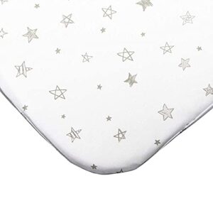 mika micky waterproof fitted sheet for bedside crib (star)