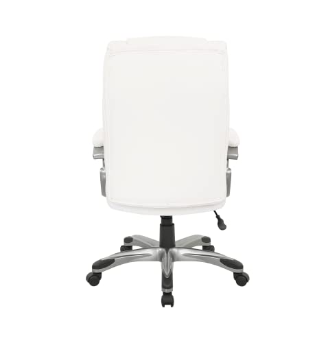 Amazon Basics High-Back Bonded Leather Executive Office Computer Desk Chair, 29.13"D x 25.59"W x 41.34"H, Cream