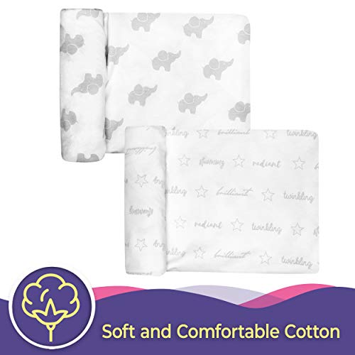 Budding Sprout Organic Cotton Ultra Soft Hypoallergenic Changing Pad Covers (2-Pack) Fits Standard Size Pads 16” x 32” Comes with Two Unisex Design