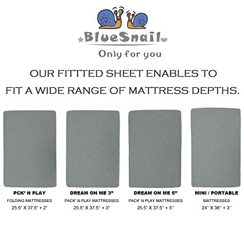 BlueSnail Waterproof Crib Fitted Sheets, Crib Mattress Protector for Standard Crib and Toddler Mattresses(2 Pack,Heather Gray)