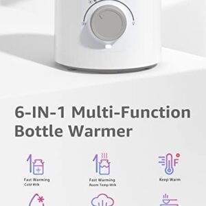 Bottle Warmer, GROWNSY 6-in-1 Fast Baby Milk Warmer for Breastmilk or Formula, Accurate Temperature Control, with Defrost, Sterili-zing, Keep, Heat Baby Food Jars Function