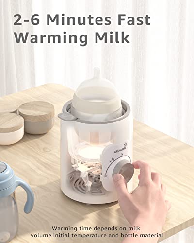 Bottle Warmer, GROWNSY 6-in-1 Fast Baby Milk Warmer for Breastmilk or Formula, Accurate Temperature Control, with Defrost, Sterili-zing, Keep, Heat Baby Food Jars Function