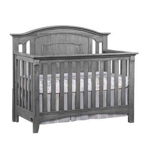 oxford baby willowbrook 4-in-1 convertible crib, graphite gray, greenguard gold certified