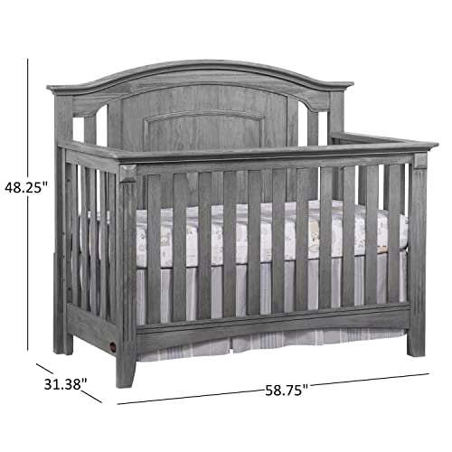 Oxford Baby Willowbrook 4-in-1 Convertible Crib, Graphite Gray, GreenGuard Gold Certified