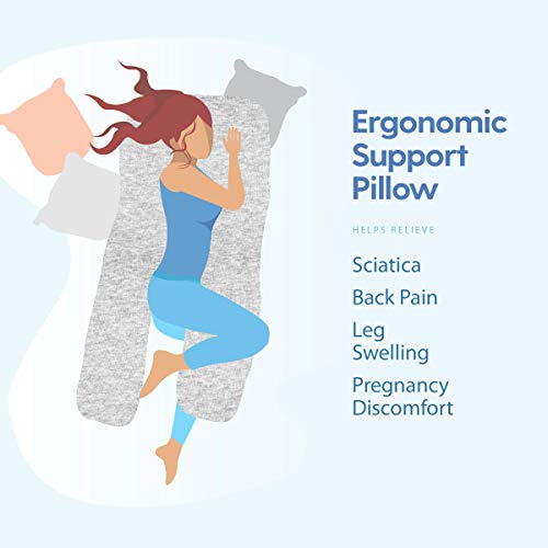 Milliard U Shaped Total Body Support Pillow Memory Foam with Cool, Breathable and Washable Cover- 54 Inch