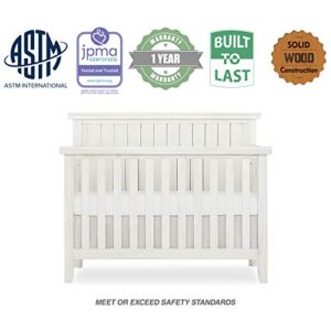 Sweetpea Baby Red Wood 4-in-1 Convertible Crib in Weathered White, Greenguard Gold Certified