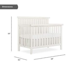 Sweetpea Baby Red Wood 4-in-1 Convertible Crib in Weathered White, Greenguard Gold Certified