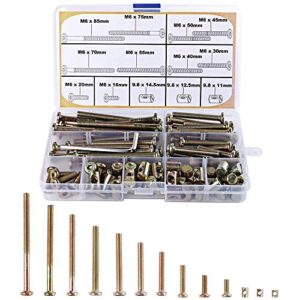 crib screws and bolts replacement hardware kit - baby bed screws 85mm 75mm 70mm 55mm 50mm 45mm 40mm 30mm 20mm 16mm m6 replacement bolts barrel nuts for baby toddler bed crib furniture