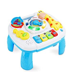 baccow baby toys 6 to 12-18 months musical educational learning activity table center toys for toddlers infants kids 1 2 3 year olds boys girls gifts size 9.7 x 8.7 x 7.1 inches