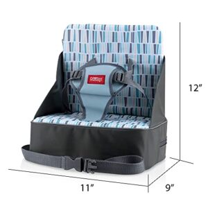 Nuby Easy Go Safety Lightweight High Chair Booster Seat, Great for Travel, Gray