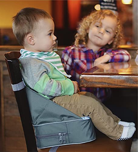 Nuby Easy Go Safety Lightweight High Chair Booster Seat, Great for Travel, Gray