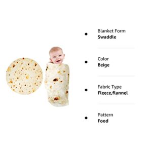 Tortilla Swaddle Blanket Throw Taco Blanket for Newborn Toddler Dog Cat,285 GSM Soft Flannel Wearable Wrap Blanket Funny Gift for Baby Shower