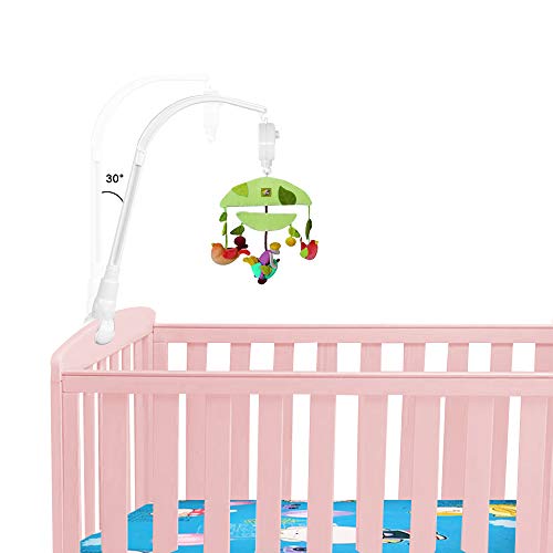AFUNTA 23 Inch Baby Crib Claw Mobile Bed Bell Holder with Music Box, Adjustable Holder DIY Toy Decoration Hanging Arm Bracket Baby Bed Stent Set Nut Screw