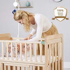 AFUNTA 37 Inch Double Screw Crib Mobile Bed Bell Holder with Music Box, DIY Toy Decoration Hanging Arm Adjustable Holder Bracket Baby Bed Stent Set Nut Screw