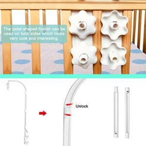 AFUNTA 37 Inch Double Screw Crib Mobile Bed Bell Holder with Music Box, DIY Toy Decoration Hanging Arm Adjustable Holder Bracket Baby Bed Stent Set Nut Screw