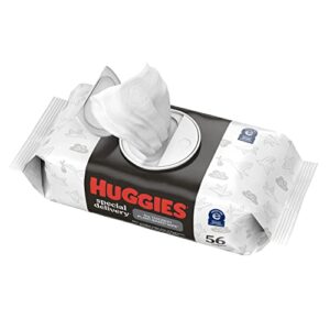 Huggies Special Delivery Hypoallergenic Baby Wipes, Unscented, Safe for Sensitive Skin, 99% Purified Water, 1 Push Button Pack (56 Wipes Total)