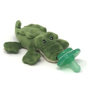 nookums paci-plushies buddies - alligator pacifier holder - adapts to name brand pacifiers, suitable for all ages, plush toy includes detachable pacifier
