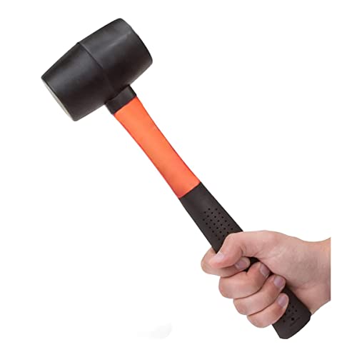 Edward Tools Rubber Mallet Hammer 16 oz - Durable Eco-friendly Rubber Hammer Head for Camping, Flooring, Tent Stakes, Woodworking, Soft Blow Tasks without Damage - Ergonomic Grip Handle