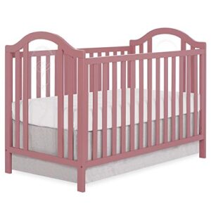 dream on me pacific acrylic convertible crib in rose, greenguard gold certified, made of durable and sustainable pinewood, three mattress height settings