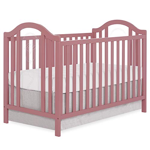 Dream On Me Pacific Acrylic Convertible Crib In Rose, Greenguard Gold Certified, Made Of Durable And Sustainable Pinewood, Three Mattress Height Settings