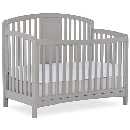 Dream On Me Arc 4-In-1 Convertible Crib In Silver Grey Pearl, Greenguard Gold Certified, Three Mattress Height Settings, Made Of Sustainable Pinewood