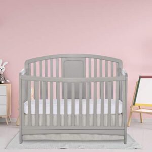 Dream On Me Arc 4-In-1 Convertible Crib In Silver Grey Pearl, Greenguard Gold Certified, Three Mattress Height Settings, Made Of Sustainable Pinewood