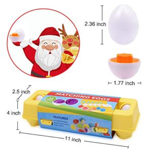 CPSYUB Toddler Toys, Easter Eggs Sensory Early Learning Fine Motor Skills Toys for 1, 2, 3, 4 Year Old Girls Boys, 12 Eggs Montessori Educational Color Shape Recognition Sorter Puzzle Gifts