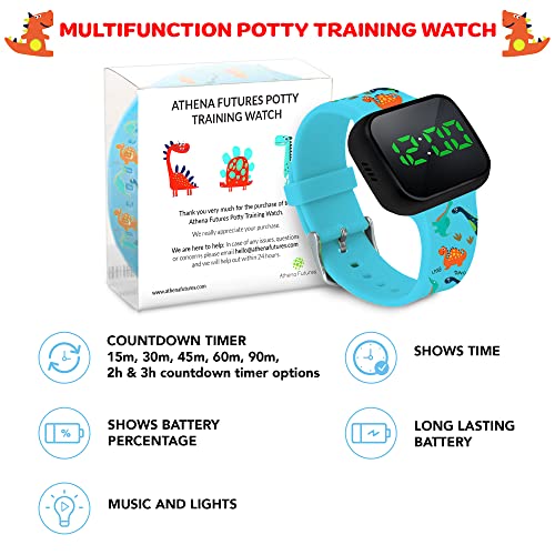 Potty Training Toilet Timer Watch for Boys & Girls, Fun Flashing Lights, Music Tones, Water Resistant for Seat, Rechargeable, Smart Sensor, Alarm, Amazing Kids, Baby & Toddler Potty Train Toilet Timer