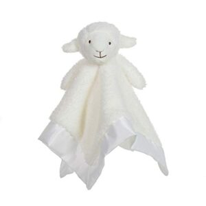 apricot lamb stuffed animals soft security blanket white lamb infant nursery character blanket luxury snuggler plush(white lamb, 14 inches)