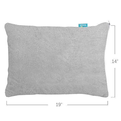 Toddler Pillowcase Protector 2 Pack, Cooling Bamboo Waterproof Pillowcase Cover, Travel Pillow Case Cover with Zipper, Machine Washable, Fit Toddler Pillow 13"x18" or 14"x19" for Boys Girls,Gray