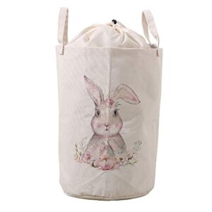lifecustomize large laundry basket hamper floral rabbit bunny collapsible drawstring round clothing storage baskets nursery baby toy organizer