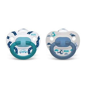 nuk orthodontic pacifiers, blue, 18-36 months, pack of 2