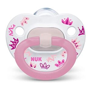 NUK Orthodontic Pacifiers, Girl, Pink, 18-36 Months, (pack of 2)