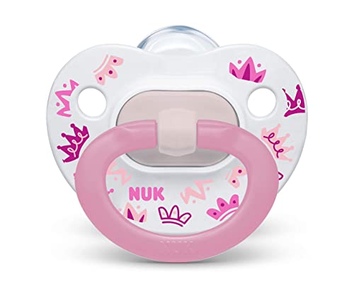 NUK Orthodontic Pacifiers, Girl, Pink, 18-36 Months, (pack of 2)