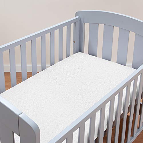 Zippered Crib Mattress Protector with Ultra Soft Terry Surface, 6-Side Waterproof Mattress Encasement, Dustproof, Durable Zipper, Noiseless, for Standard Crib Size Mattress 28'' X 52"X5"