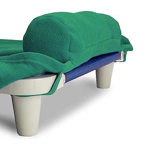 ROLLEE POLLEE Nap Sac Roll Up Napping Blanket with Attached Pillow for Preschool/Daycare, Super Soft with Elastic Straps, Fits Most Mats and Cots (Green)