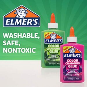 Elmer's Color Changing Liquid Glue | Makes Slime That Changes Color As You Play, Pink to Purple, 5 oz.