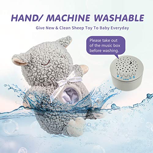 BEREST Baby Sleep Soother Sleepy Sheep, Mom's Heartbeat Lullabies & Shusher Baby Sound Machine, Nursery Decor Night Light Projector, Toddler Crib Sleeping Aid, Baby Shower Gifts Portable Sheep