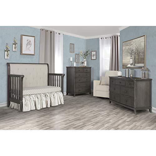 Evolur Signature Amsterdam 5-in-1 Convertible Crib, Smokey Brushed Grey