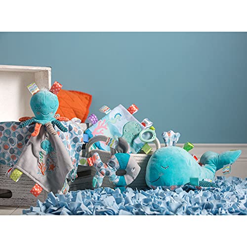 Taggies Crinkle Me Toy with Baby Paper & Squeaker, 6.5 X 6.5", Sleepy Seas Octopus