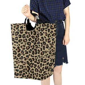 OREZI Cheetah Leopard Print Animal Skin Laudry Basket,Waterproof and Foldable Laundry Hamper for Storage Dirty Clothes Toys in Bedroom, Bathroom Dorm Room
