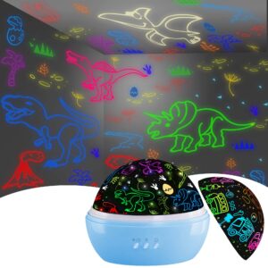 night light for kids,dino and car 2 in 1 night light projector 360° rotating kids night light,16 colors dinosaur toys for kids room bedroom decor, birthday christmas gifts for boys kids