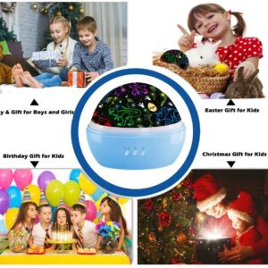 Night Light for Kids,Dino and Car 2 in 1 Night Light Projector 360° Rotating Kids Night Light,16 Colors Dinosaur Toys for Kids Room Bedroom Decor, Birthday Christmas Gifts for Boys Kids