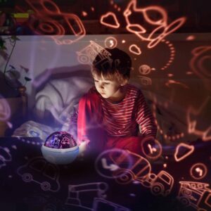 Night Light for Kids,Dino and Car 2 in 1 Night Light Projector 360° Rotating Kids Night Light,16 Colors Dinosaur Toys for Kids Room Bedroom Decor, Birthday Christmas Gifts for Boys Kids