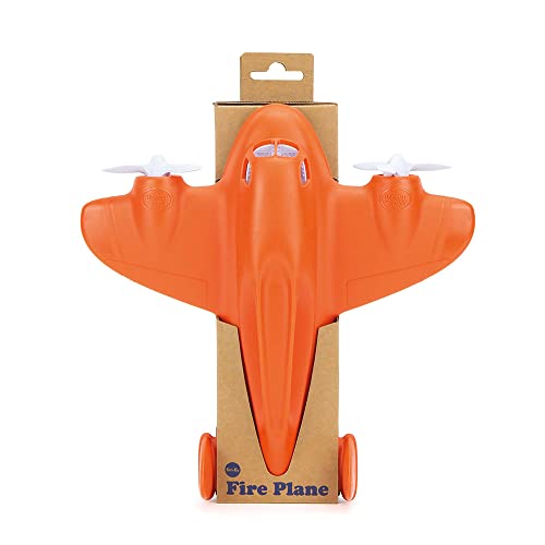 Green Toys Fire Plane - Pretend Play, Motor Skills, Kids Bath Toy Vehicle. No BPA, phthalates, PVC. Dishwasher Safe, Recycled Plastic, Made in USA.