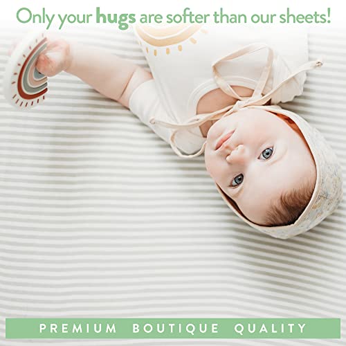 Travel Crib Fitted Sheets Compatible With Guava Lotus, Baby Bjorn, Dream on Me Travel Crib Light Playard – Fits Perfectly on 24 x 42” Mattress Without Bunching Up – Snuggly Soft Jersey Cotton – 2 Pack