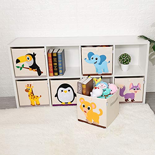 CLCROBD Foldable Animal Cube Storage Bins Fabric Toy Box/Chest/Organizer for Kids Nursery, 13 inch (Elegant Giraffe)